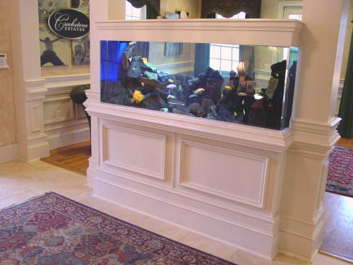 Use aquariums to divide large rooms and fill empty space 
