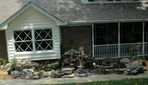 Ponds can be placed in the front or back of homes
